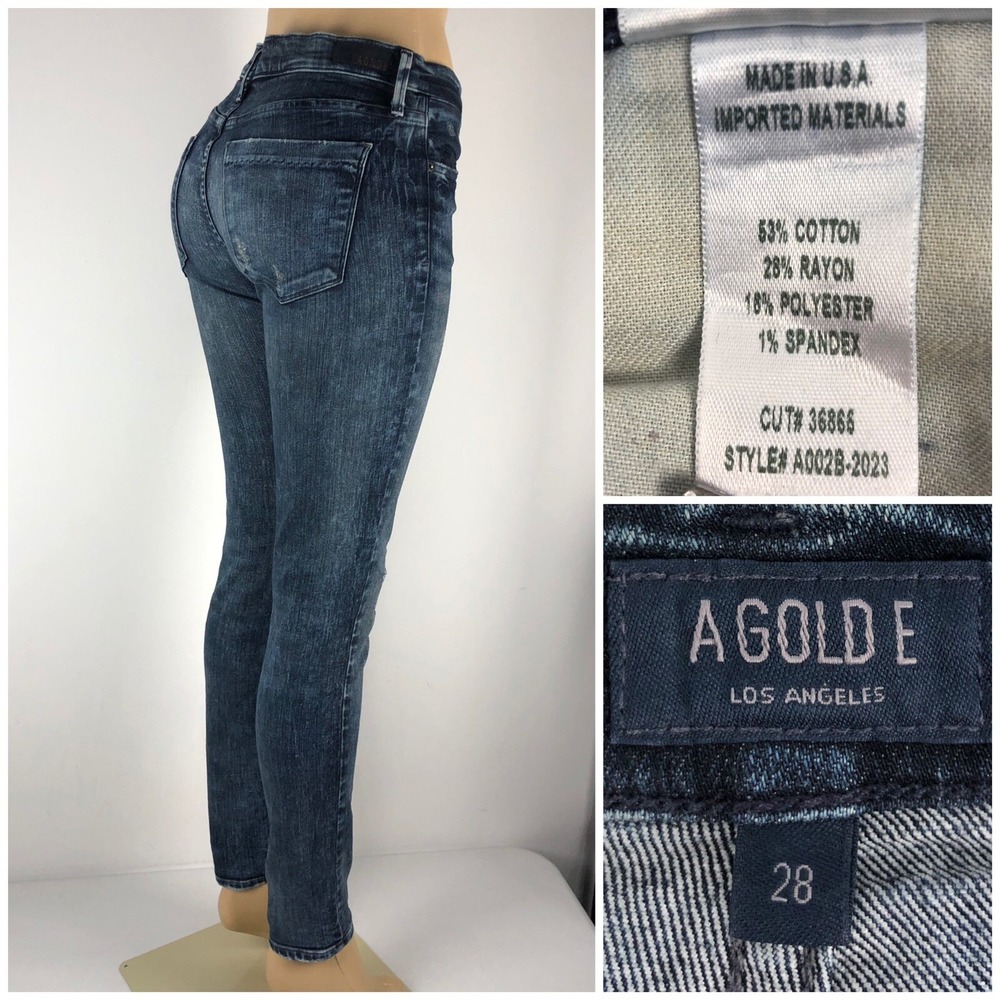 Agolde Womens 28 X 31 Jeans Skinny Slim Cotton Blend Stretch Colette Made In USA